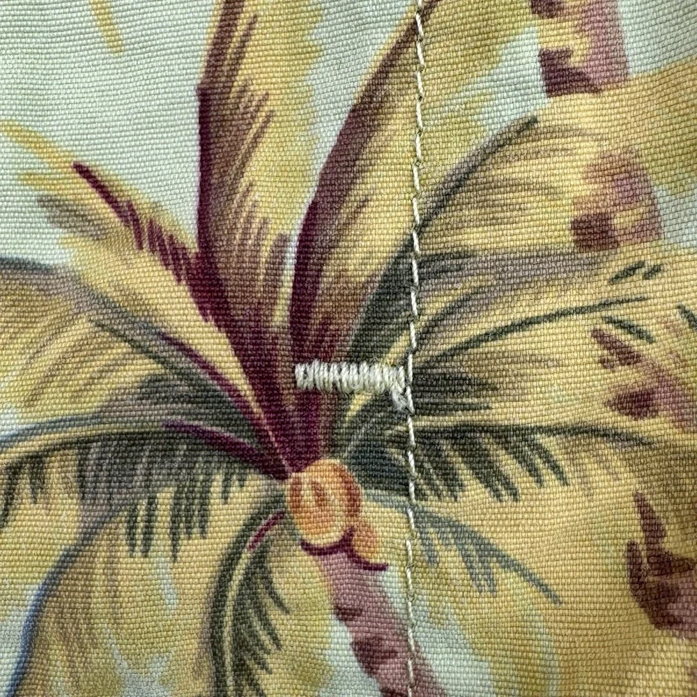 VTG Tommy Bahama Swimming Trunks Shorts Mens M Green Yellow Palm Floral Print